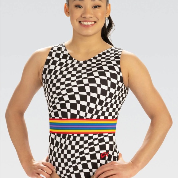 NWT GK Optical Illusion Workout dance gymnastics tumbling Leotard Style #E4656 - Picture 1 of 10